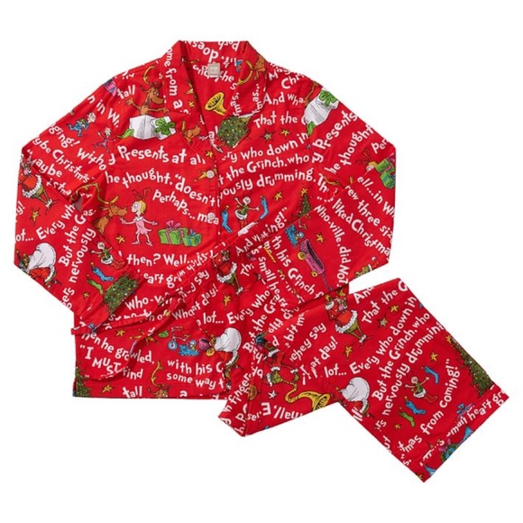 PB Teen Grinch Flannel Pajama Set - Picture 1 of 8